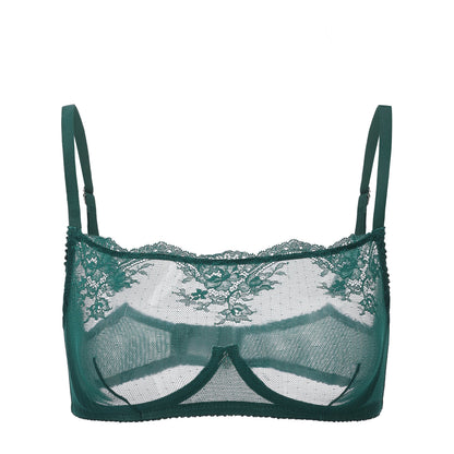 Kim High Neck Sheer Lace Underwire Bra