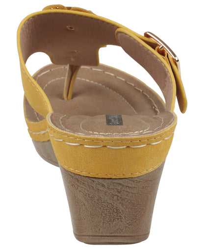 Narbone Yellow Wedge Sandals