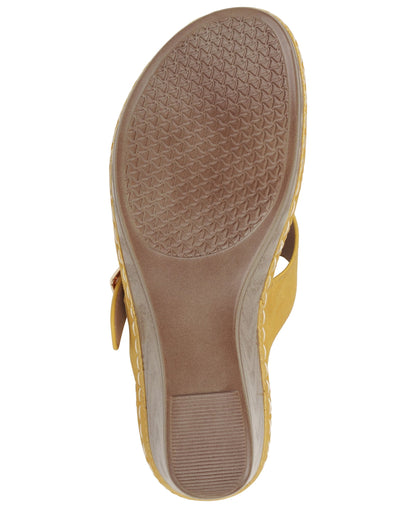 Narbone Yellow Wedge Sandals