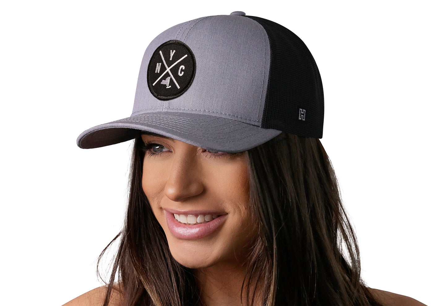 New York City Trucker Hat  |  Gray-Black NYC X Snapback