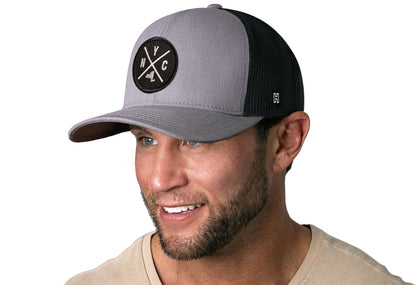 New York City Trucker Hat  |  Gray-Black NYC X Snapback