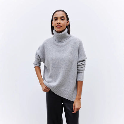 Knitted Russian Women Clothing High Neck Sweater Autumn Winter Loose Bottoming Sweater