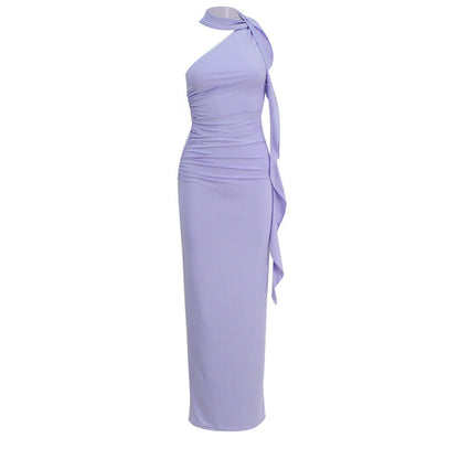 Elegant Women Clothing One Shoulder Sexy Tight Backless Sexy High Waist Strap Dress for Women