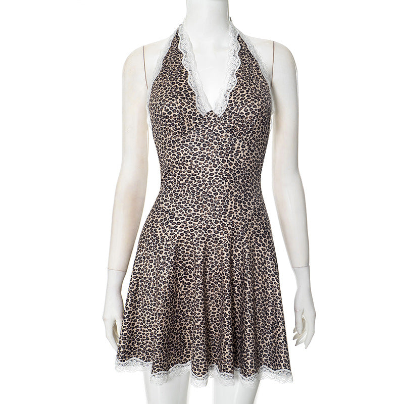 Sexy Backless Hip Dress Women Spring Slimming Halter Dress