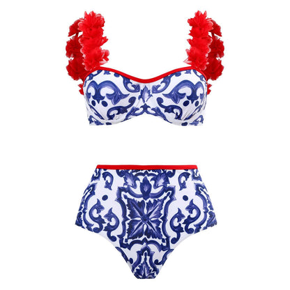 High Waist Print Bikini Swimsuit Sexy Swimwear Sexy Bikini Women