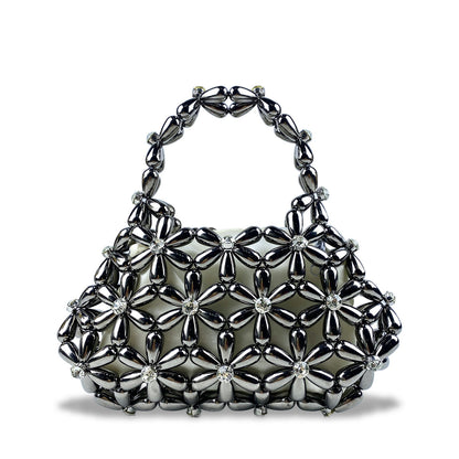 Summer Handbag Mini Bag Beaded Diamond Bag Woven Mobile Phone Bag Daily Casual Travel