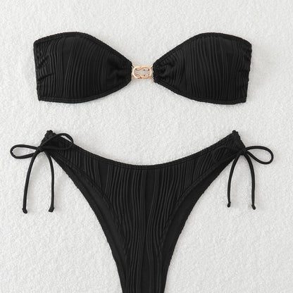 Ladies Bikini Summer Women Split Tube Top Swimsuit Sexy Swimsuit