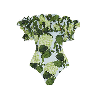Printed One Piece Swimsuit Women Vacation Swimsuit Bikini