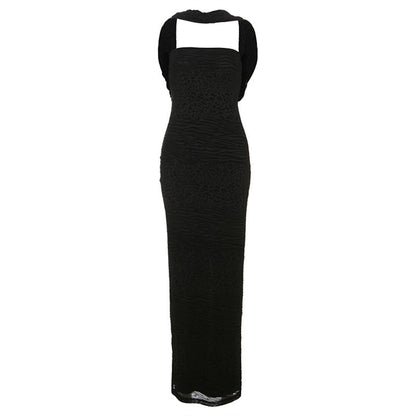 Spring Women Clothing Sexy Solid Color Backless Slim Fit Halter Tube Top Dress