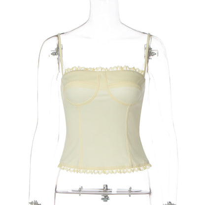 Women Clothing Sexy Tube Top off Neck Slim Fit Slimming Spaghetti Straps Vest