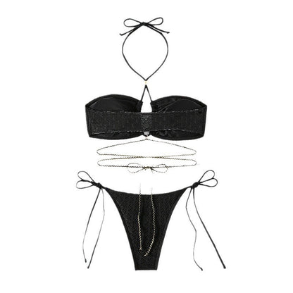 Bikini Swimsuit for Women Sexy Solid Color Beach Bikini Spring Swimsuit