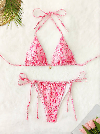 Bikini Triangle Cup Lace up Starfish Accessories Sexy Split Bikini Swimsuit for Women