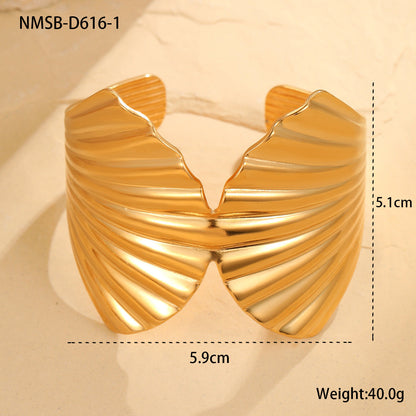 Ocean Coral Starfish Shell Exaggerated Titanium Steel Bracelet Stainless Steel 18K Gold Plating Bracelet