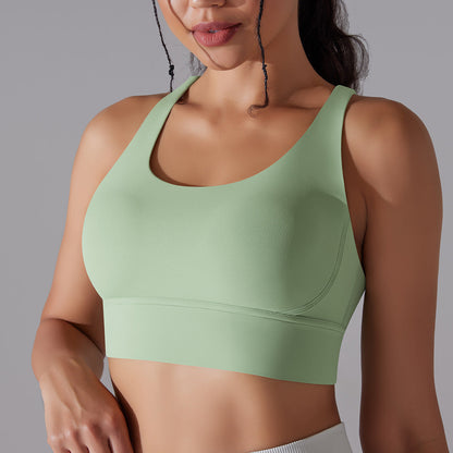 Nude Feel Sports Underwear Push up Sexy Seamless One Piece Cup Beauty Back Yoga Bra Running Workout Vest Women