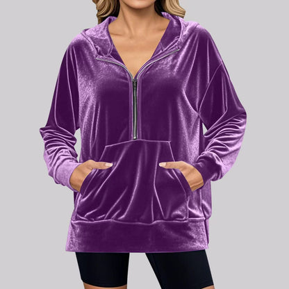 Autumn Winter Casual Loose Comfortable Velvet Elegant Long Sleeve Easy Matching Coat Women