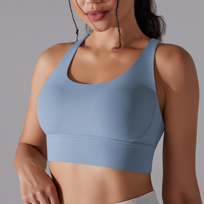 Nude Feel Sports Underwear Push up Sexy Seamless One Piece Cup Beauty Back Yoga Bra Running Workout Vest Women