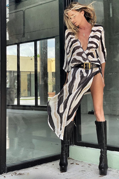 Summer Printing plus Size Sun Protection Beach Loose Vacation Chiffon Cardigan for Women