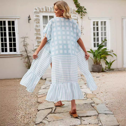 Overseas Travel Vacation Blouse Sun Protection Long Shawl Thin Spring Summer Women Cardigan