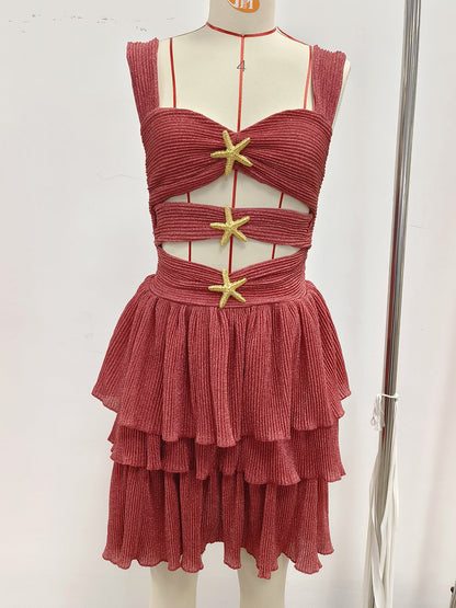 A Shaped Tiered Dress One Piece Beach Sexy One Piece