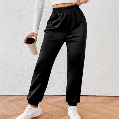 Winter Lambswool Fleece Thick Sweat Pants Ankle Tied Puff Casual Pants Loose Comfortable All Matching