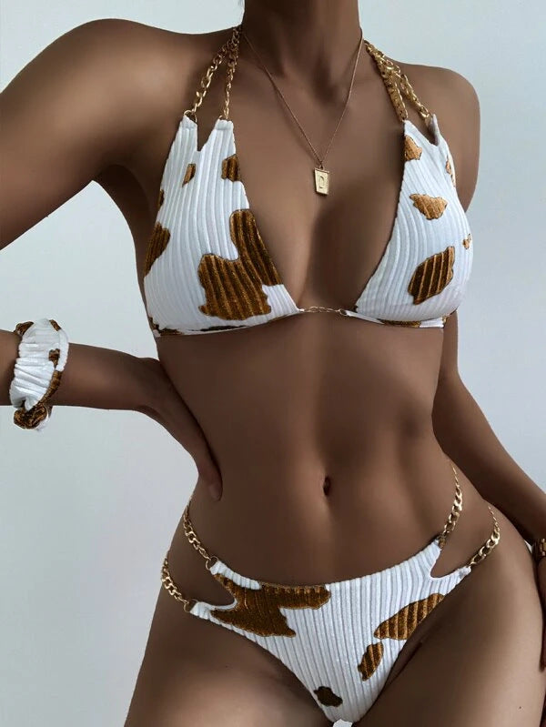 Swimsuit Bikini Ladies Conservative Split Swimsuit Sexy Mid Waist Swimsuit Swimsuit Women