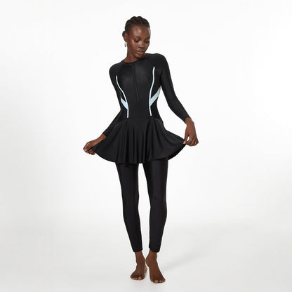 Swimwear Women Belly Covering One Long Sleeve Trousers Spring Surfing Diving Swimsuit