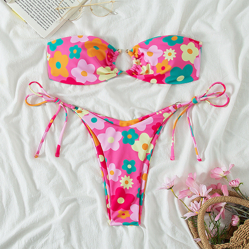 Sexy Bikini Women Split Solid Color Swimsuit Multi Color Bikini Swimsuit