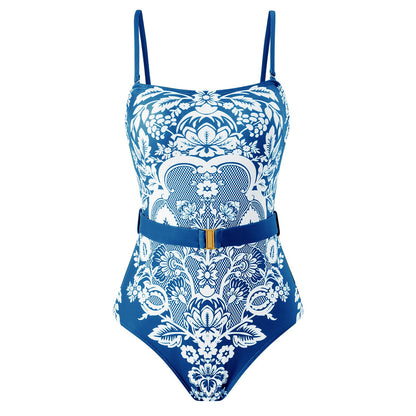 Push Up Belly Covering Sexy High Waist Bikini Split Swimsuit Set Chiffon Dress