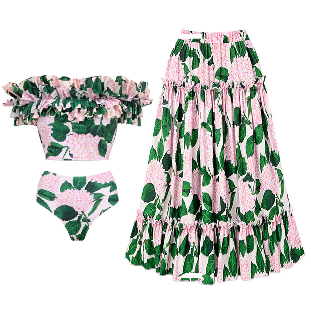 Printed One Piece Swimsuit Women Vacation Swimsuit Bikini