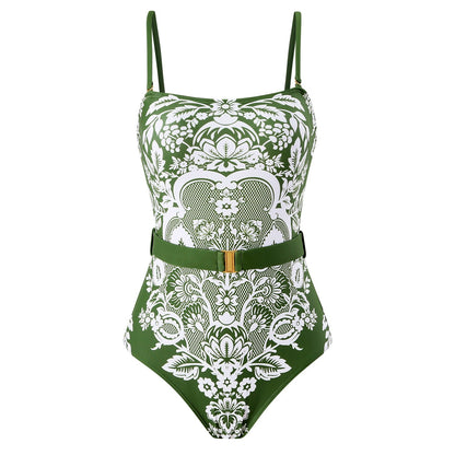 Push Up Belly Covering Sexy High Waist Bikini Split Swimsuit Set Chiffon Dress