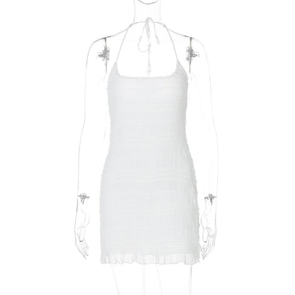 Women Clothing Fresh Sweet Sexy Halter Slim Short Dress