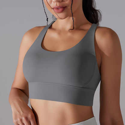 Nude Feel Sports Underwear Push up Sexy Seamless One Piece Cup Beauty Back Yoga Bra Running Workout Vest Women