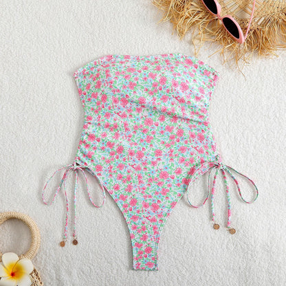 One Piece Swimsuit Women Tube Top Sexy High Sense Spring Bathing High Elasticity Swimsuit