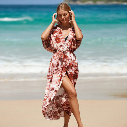 Women Clothes Cotton Blouse Sexy Vacation Beach Dress