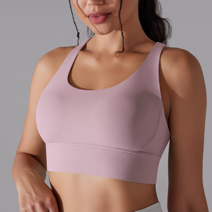Nude Feel Sports Underwear Push up Sexy Seamless One Piece Cup Beauty Back Yoga Bra Running Workout Vest Women