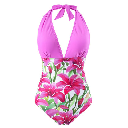 One Piece Springs Conservative Covering Belly Thin Backless Sexy Skirt Swimsuit Women Chiffon Beach Dress