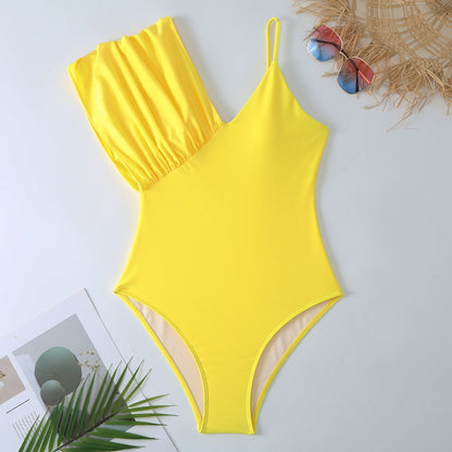 Solid Color Sexy Swimsuit Women Tight Conservative Spring Vacation Swimsuit Set