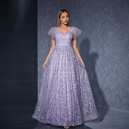 Embroidered Large Skirt Dress Photo Taking Ball Niche Evening Dress Dinner Formal Dress