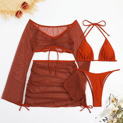 Arrival Ladies Swimsuit Split Four Piece Swimsuit Summer Beach Sexy Bikini