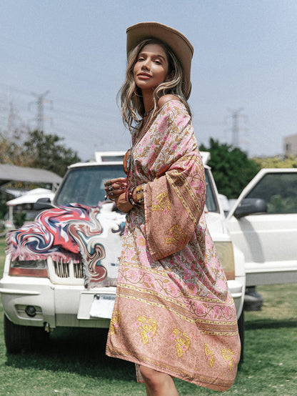 Batch Loose Positioning Printed Shawl Kimono MidLength Women