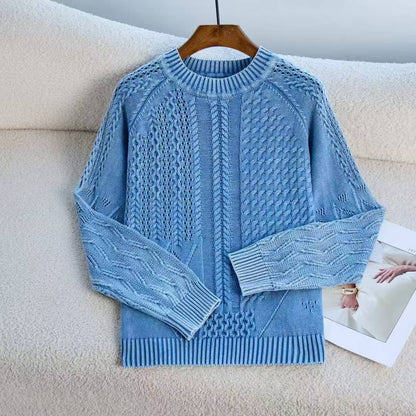 Round Neck Twisted Autumn Winter Women Loose Bottoming Shirt Thick Pullover Women Sweater