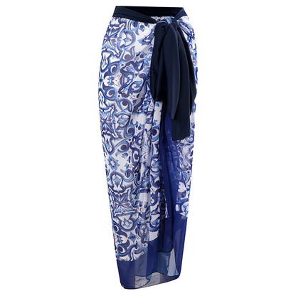 Two Piece One Piece With Skirt Swimsuit Anti Exposure Swimsuit