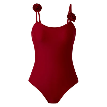 One Piece Swimsuit Women Solid Color Sexy Two Piece Set Swimsuit Tulle Skirt