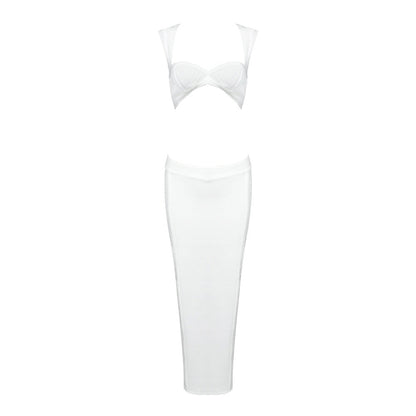 Summer White Dark Fringe Long Zipper Sexy Dress Cropped Outfit Sexy Women Clothing