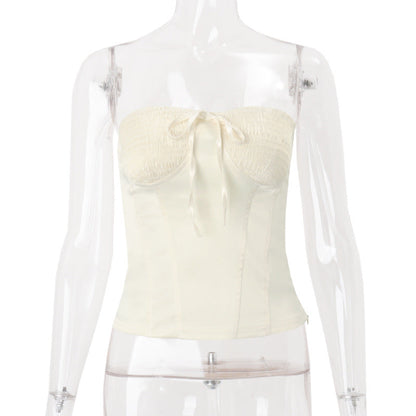 Women Clothing Summer Sexy French Sexy off Neck Wrapped Chest Vest Top for Women