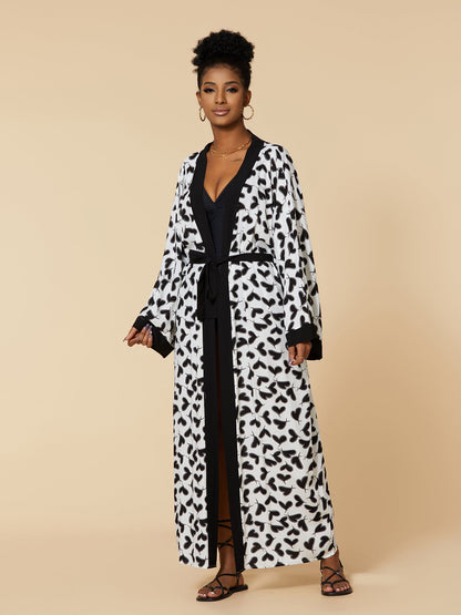 Printed Beach Jacket Sexy Sun Protection Cardigan Loose Vacation Swimsuit Blouse