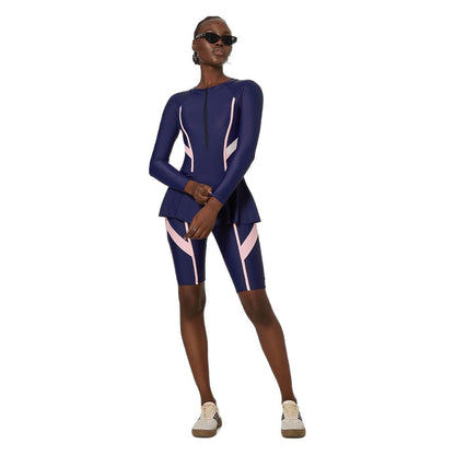 Swimsuit for Women Siamese Conservative Swimwear Long Sleeve Sun Protection Spring Museum Special Popular Swimsuit