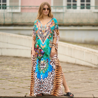 Rayon Printed Robe Vacation Casual Beach Bikini Cover 11 Colors