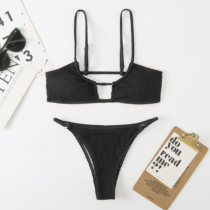 Lady Sexy Split Bikini Beach Swimsuit Lace Up Backless Swimsuit