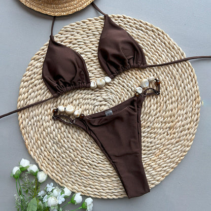 Bikini Sexy Bikini Solid Color Split Women Swimsuit Swimsuit Women